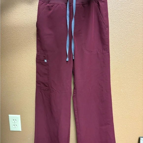 Figs Maroon Relaxed Fit Scrub Pants - Picture 7 of 7